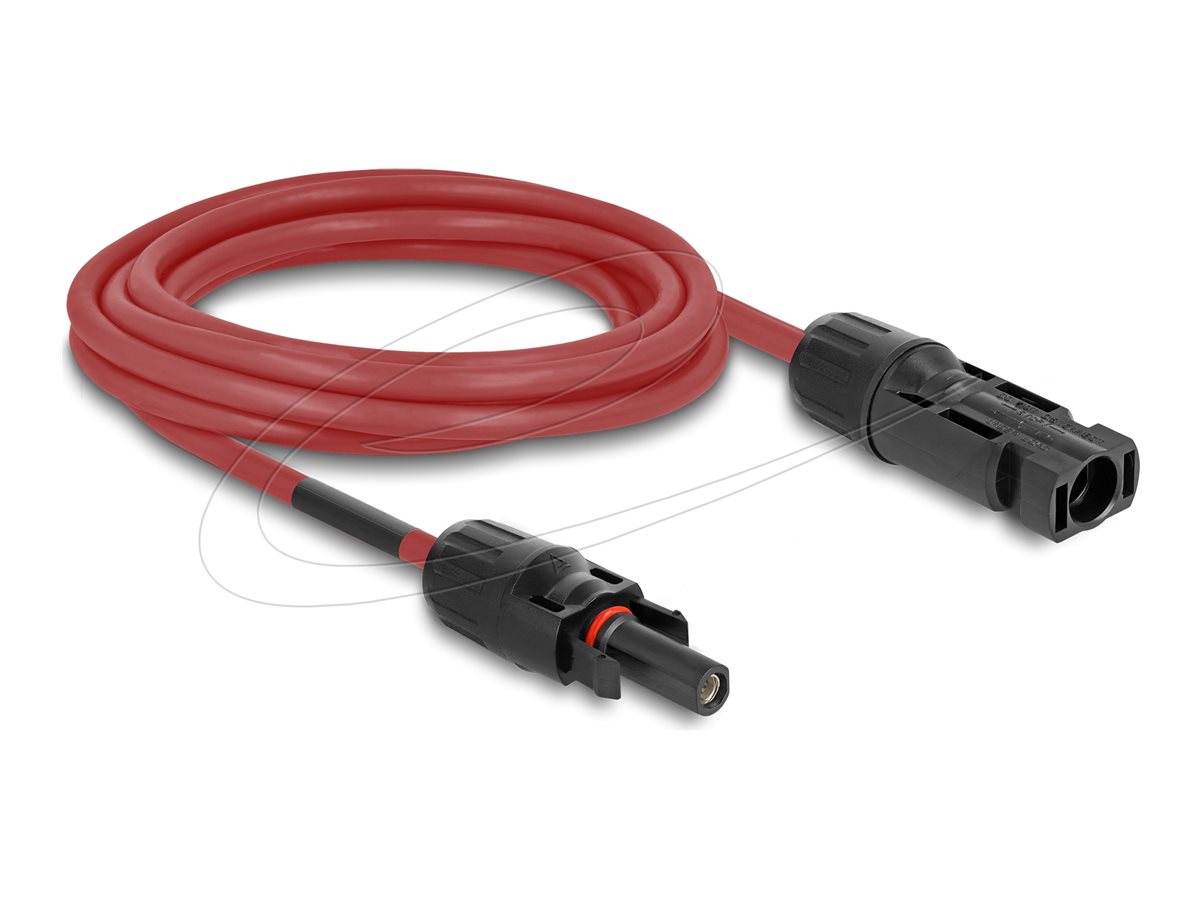Delock DL4 (male) - DL4 (female) Rød 3m Solkabel