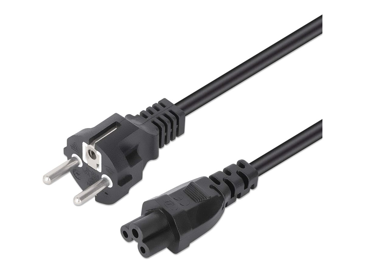 Manhattan Power CEE 7/7 Strøm IEC 60320 C5 Sort 3m Strømkabel