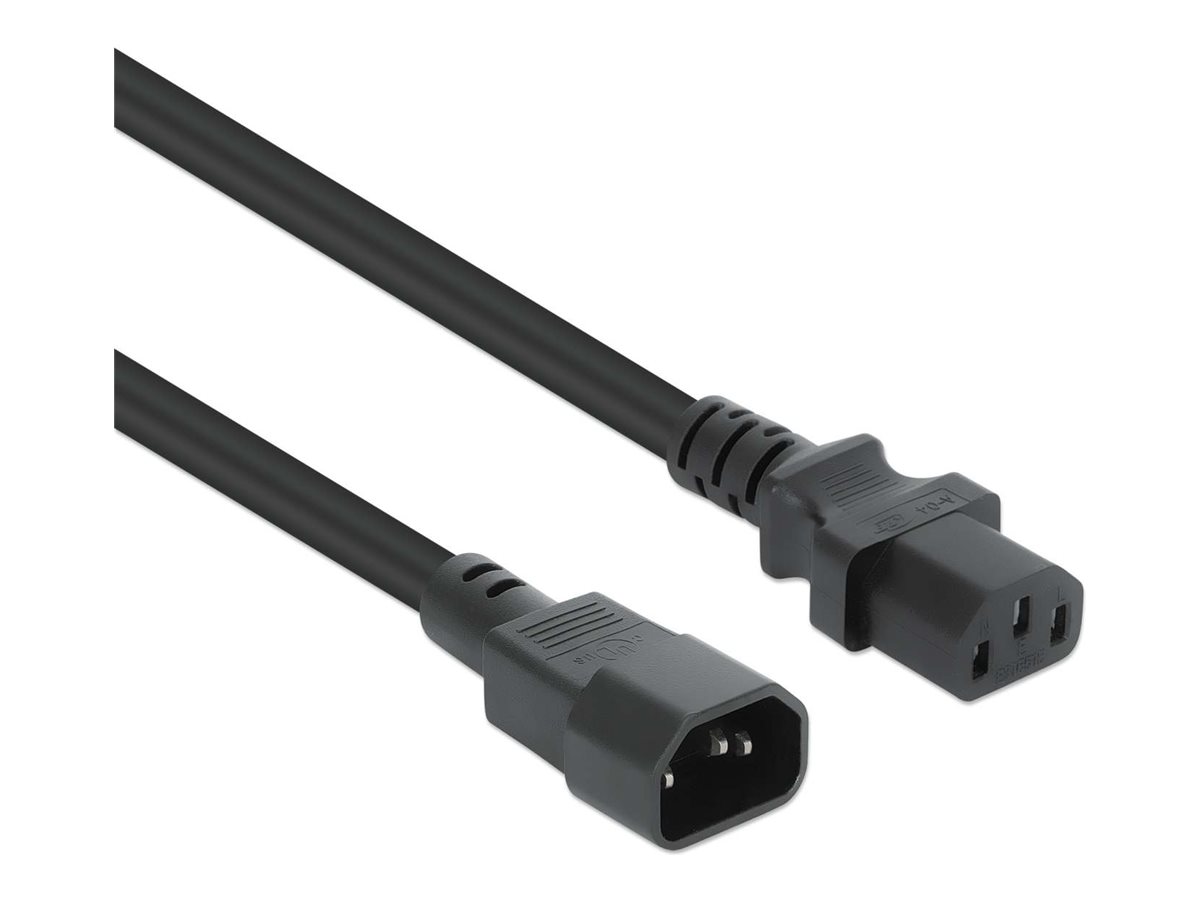 Manhattan Power IEC 60320 C13 Strøm IEC 60320 C14 Sort 5m Forlængerkabel til strøm