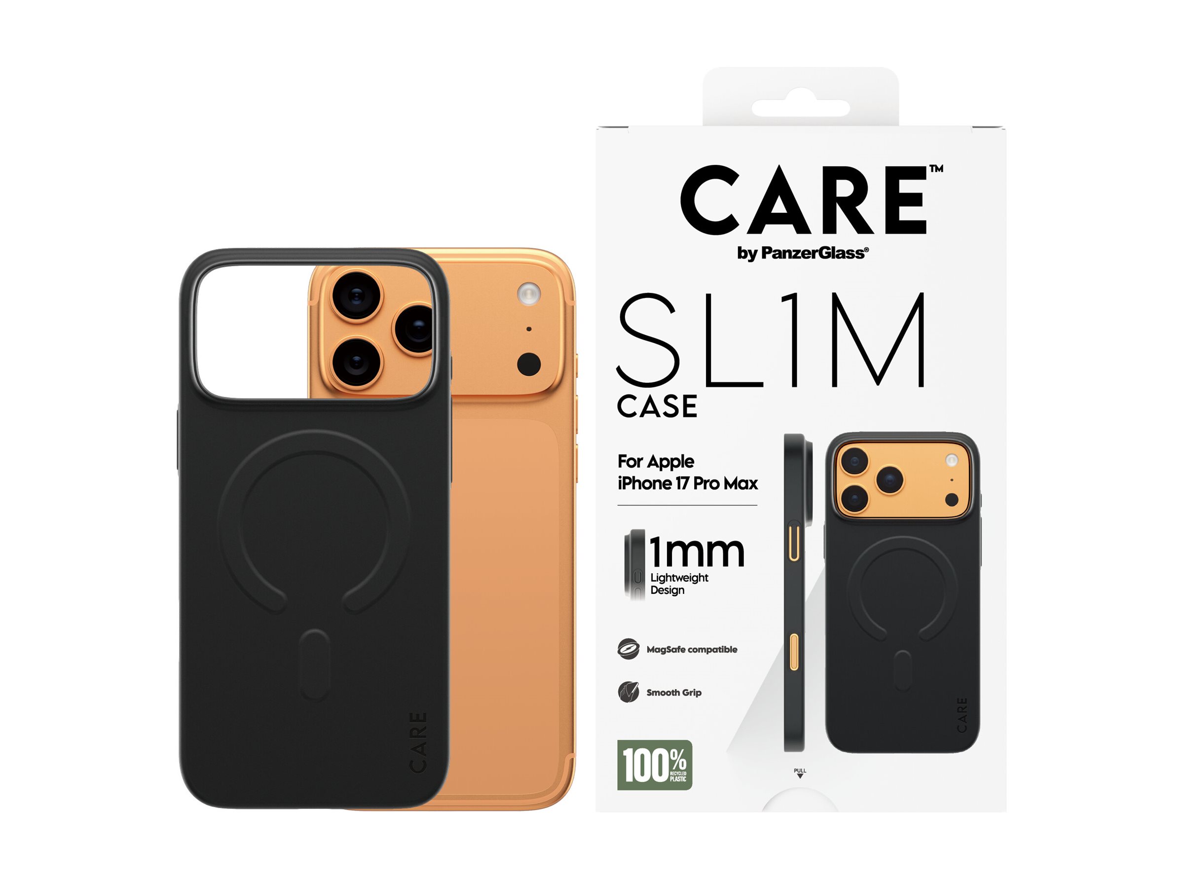 PanzerGlass CARE™ by ® SL1M Case Black w. MagSafe iPhone 17 Pro Max Beskyttelsescover Sort