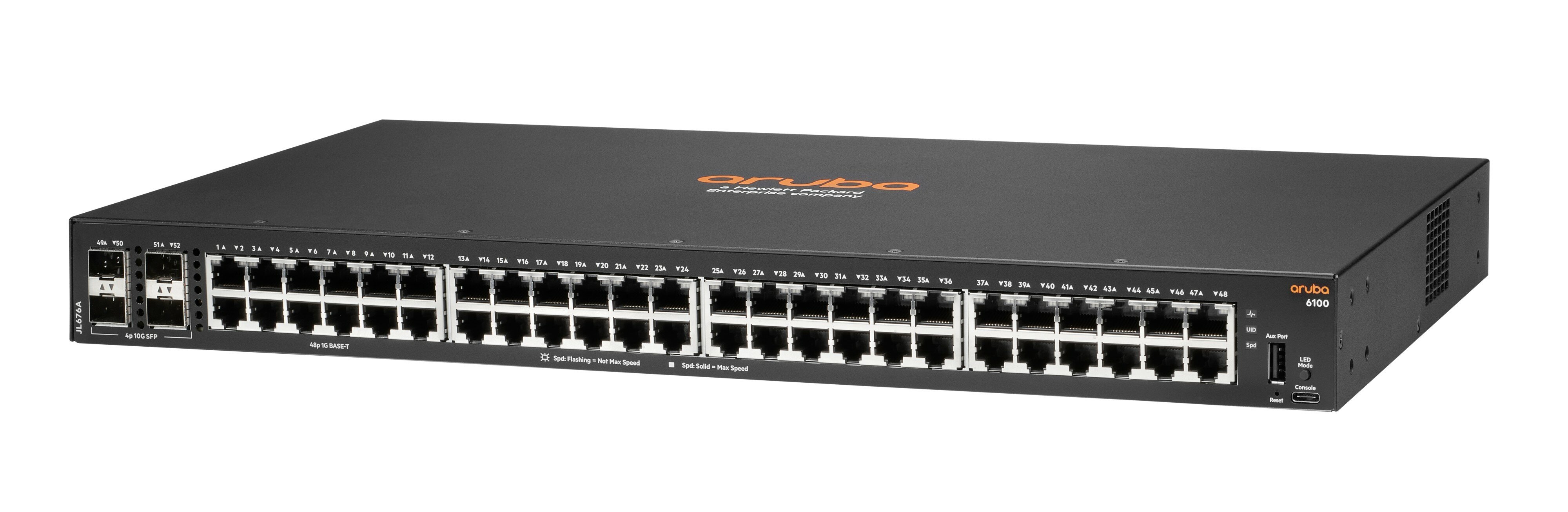 HPE Aruba 6100 48G 4SFP+ Switch Switch 52-porte 10 Gigabit Ethernet