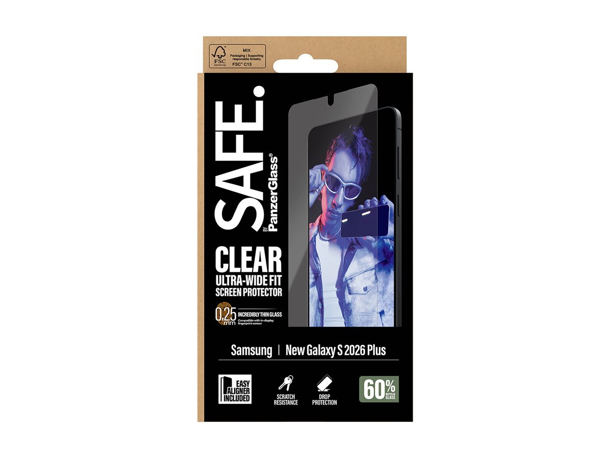 PanzerGlass SAFE. by ® Screen Protector Samsung New Galaxy S 2026 Plus | Ultra-Wide Fit w. EasyAligner Samsung - New Galaxy S2026 Plus