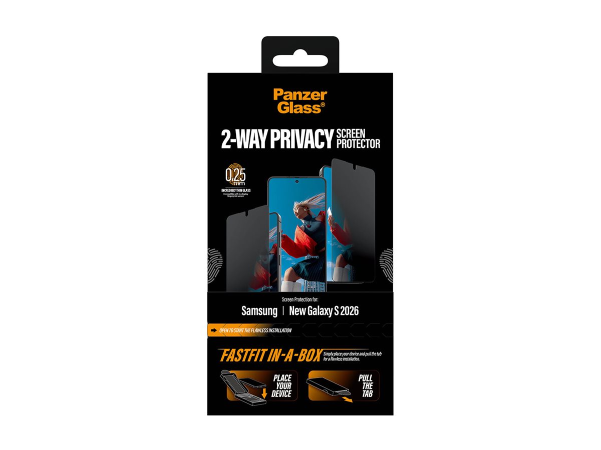 PanzerGlass ® 2-Way Privacy Screen Protector Samsung New Galaxy S 2026 | Ultra-Wide Fit w. FASTFIT IN-A-BOX Samsung - New Galaxy S2026