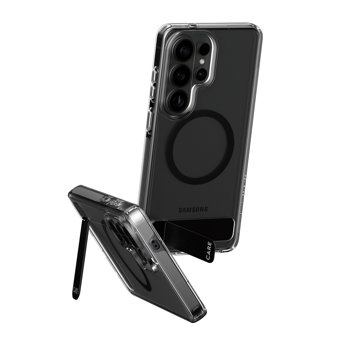PanzerGlass CARE™ by ® Urban Explorer Case Transparent w. Black Kickstand & Qi Samsung Galaxy S26 Ultra Beskyttelsescover Transparent