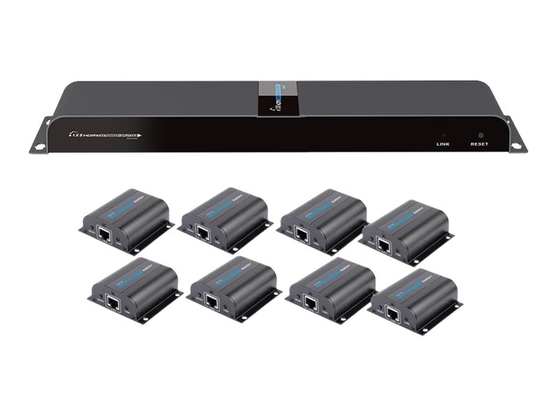 TECHly HDMI 1x8 Extender Splitter over CAT6/6a/7 50m IR pass-back Video/audio/infrarød forlænger