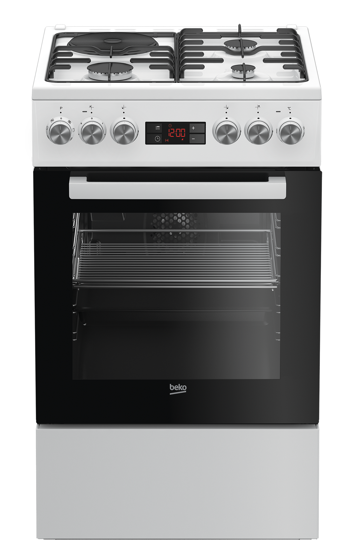 Beko FSE53320DWCS Fritstående komfur Elektrisk Gaskomfur Sort, Hvid