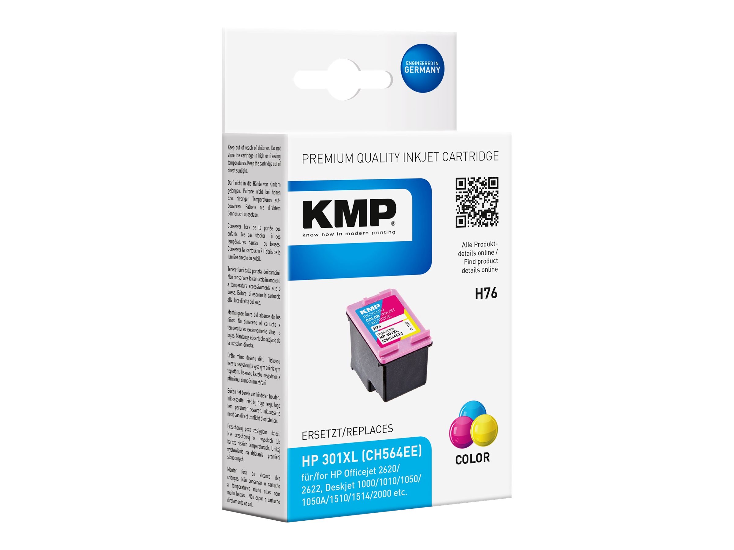 KMP H76 Farve (cyan, magenta, gul) 350 sider