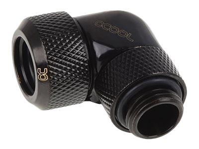 Alphacool Eiszapfen 13 mm HardTube compression fitting 90° rotatable G1/4 Flydende kølesystems kompresseion vinklet fitting 1-pack Sort