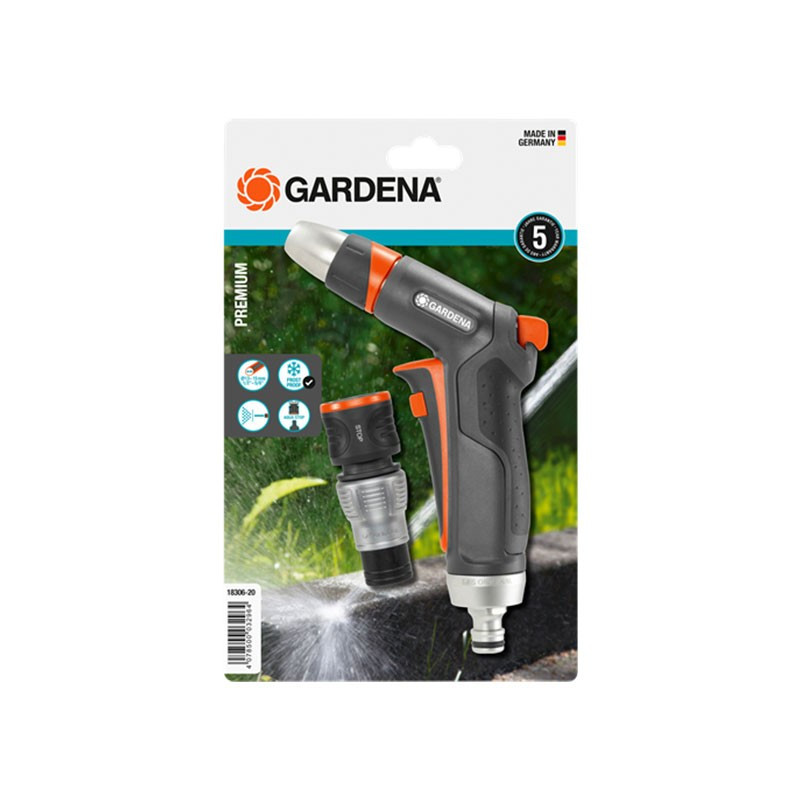 Gardena 18306-20 spulepistol/-dyse Dysesæt Sort, Grå, Orange, Sølv