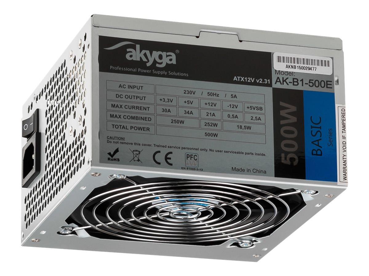 Akyga Basic Series AK-B1-500E Strømforsyning 500Watt