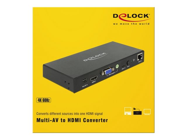 DeLOCK Multi-AV to HDMI Converter Multi-format to HDMI-omformer/impulstæller/skifter