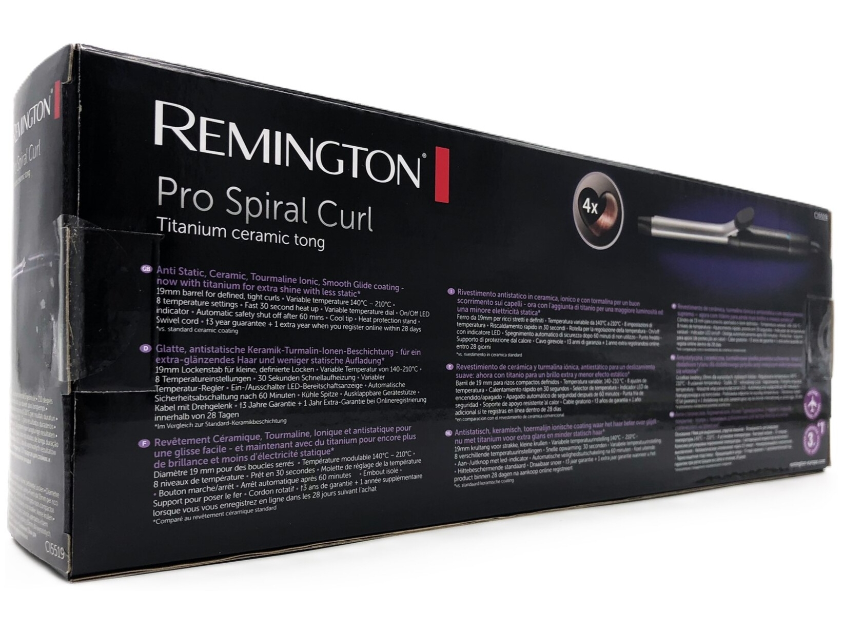 Remington Pro Spiral Curl CI5519 Krøllejern Sort Sølv
