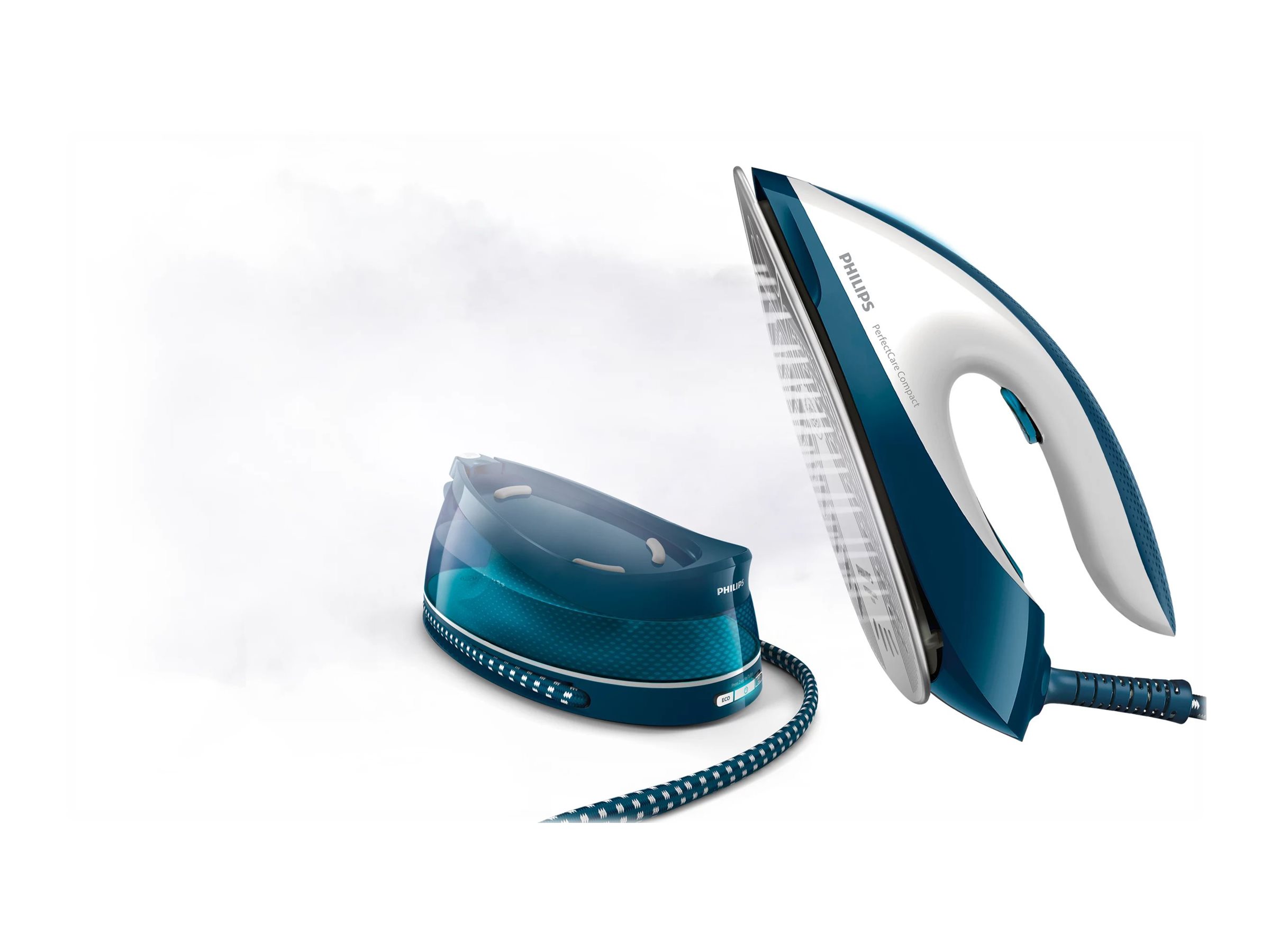 Philips PerfectCare Compact GC7844 Dampstrygejern 2400W Blå Hvid