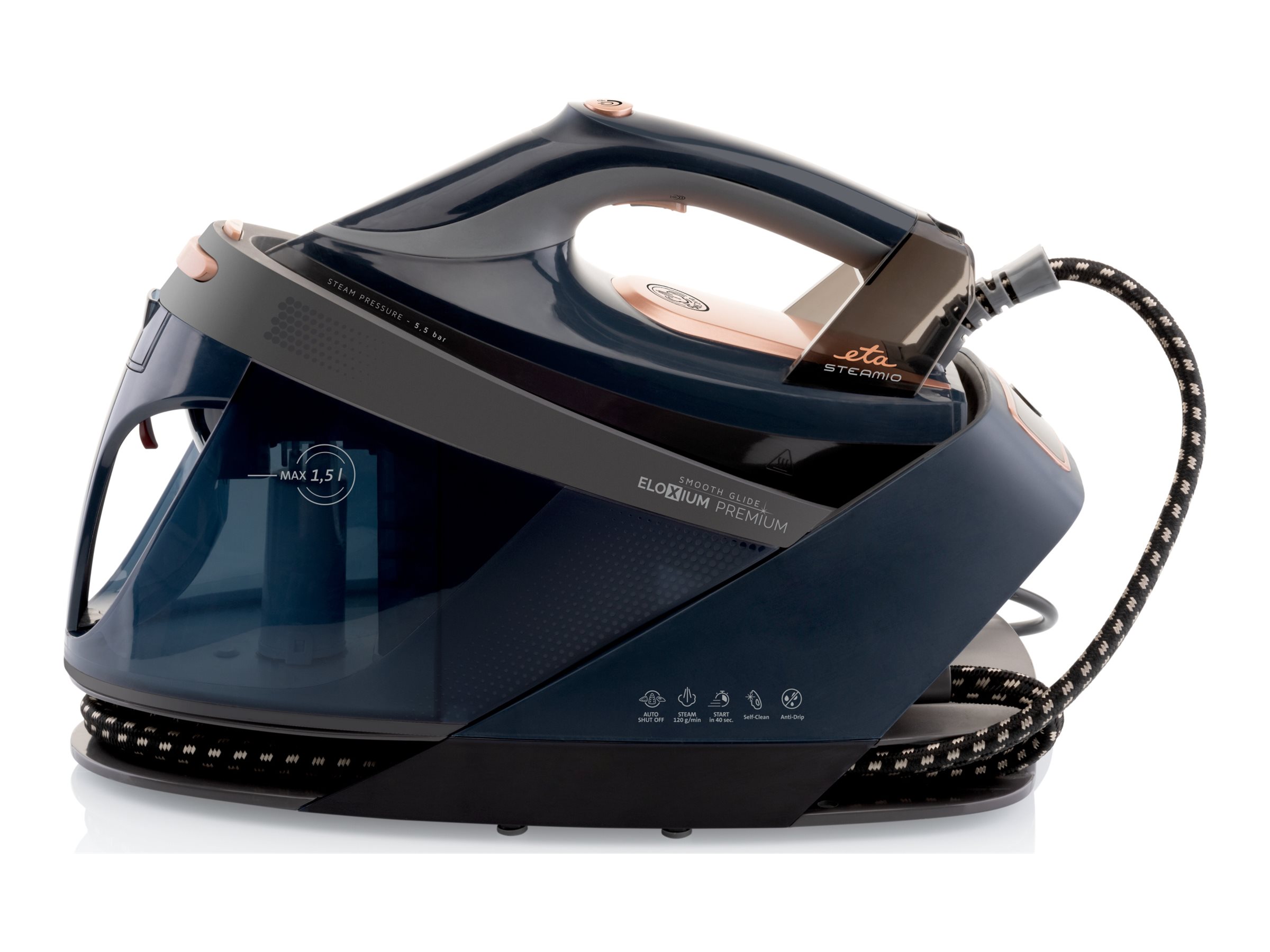 ETA Steamio 1290 90000 Dampstrygejern 2200W Blå Grå