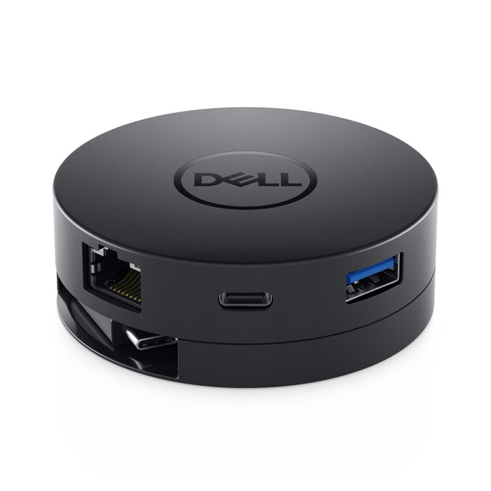 Dell USB-C Mobile Adapter, HDMI/ VGA/ DisplayPort/ RJ-45, Black