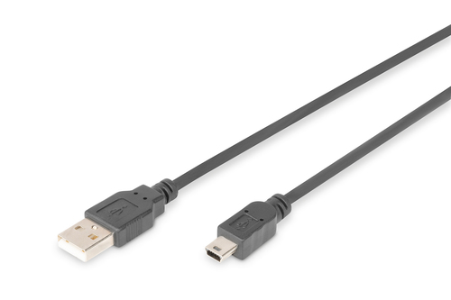 USB 2.0 connection cable - type A - mini B (5pin) M/M - 1.8m - USB 2.0 conform - Black
