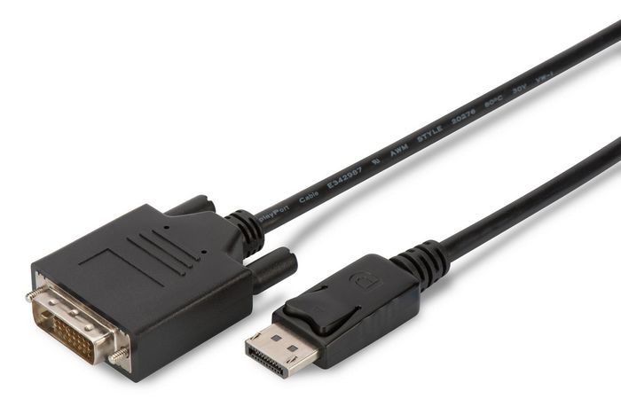 Digitus DisplayPort adapter cable, DP - DVI (24 1) M/M, 2.0m, w/interlock, DP 1.1a compatible, CE, bl
