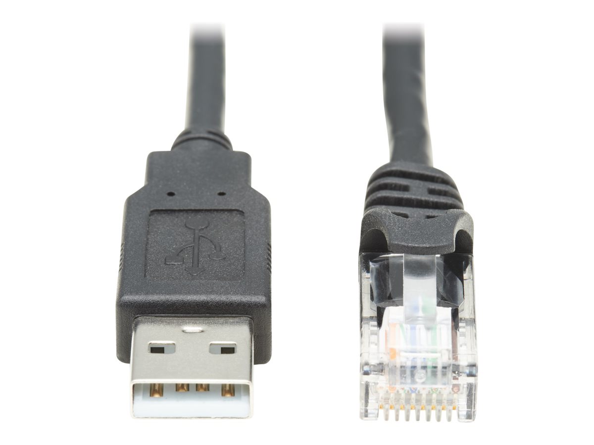 EATON TRIPPLITE USB-A to RJ45 Rollover Console Cable M/M - Cisco Compatible 250 Kbps 10ft. 3.05m Black