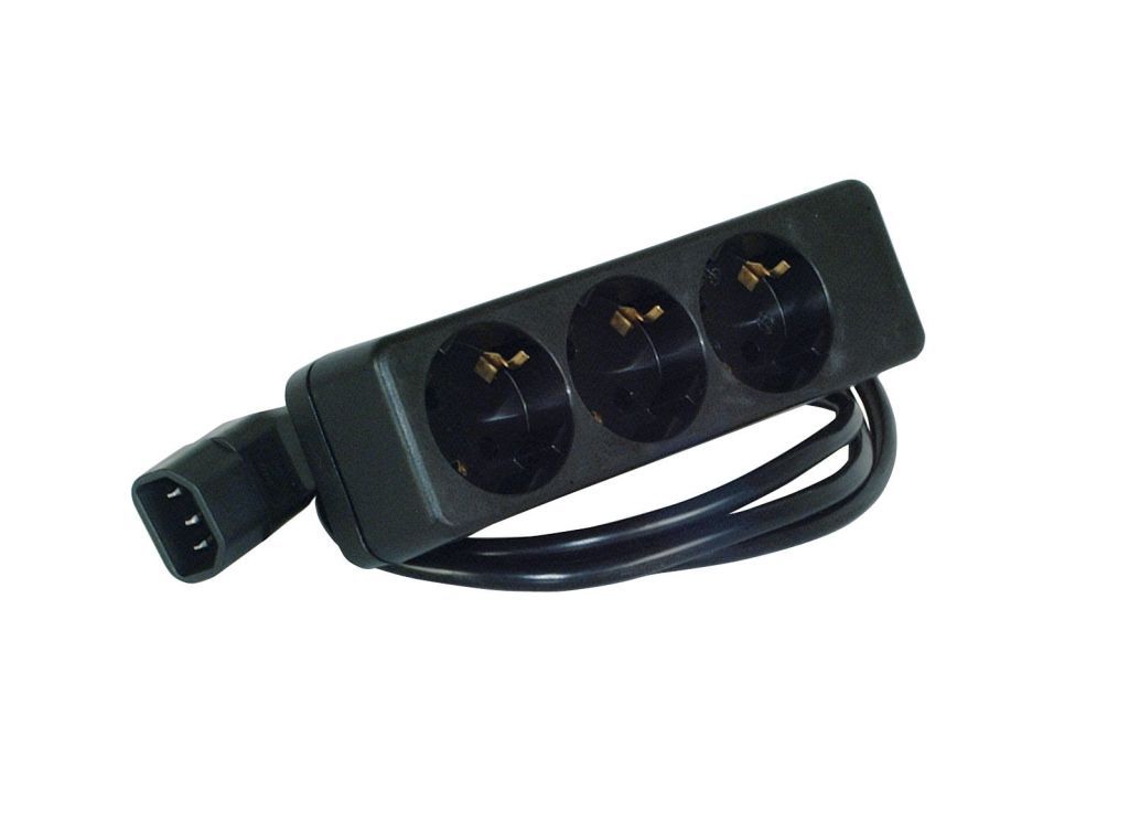 Effecta UPS power strip, cold appliance plug (C14)/sockets (CEE7), 3-way
