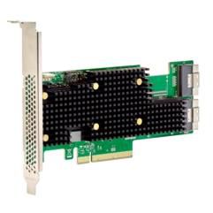 Broadcom Active, full height and low profile, 22.5, 12 and 6Gb/s SAS and 6Gb/s SATA, 2 x8 SFF-8654 (SlimSAS), Low Profile Bracket, FH (attached)