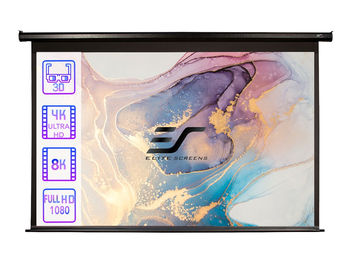 ELITE SCREENS 100H budget electric Screen H:125CM X B:222CM 16:9 with IR/low Voltage 3 way wall box