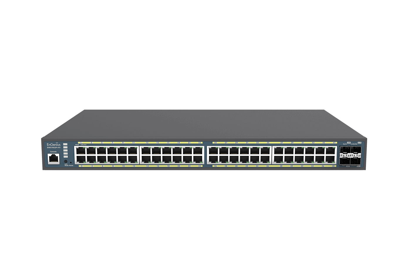 EnGenius Switch full managed Layer 2+ 52 Port • 48x 1 GbE • PoE Budget 740W • 48x PoE at • 4x SFP • 19" • EWS7952FP-FIT • FitCon/FitXpress
