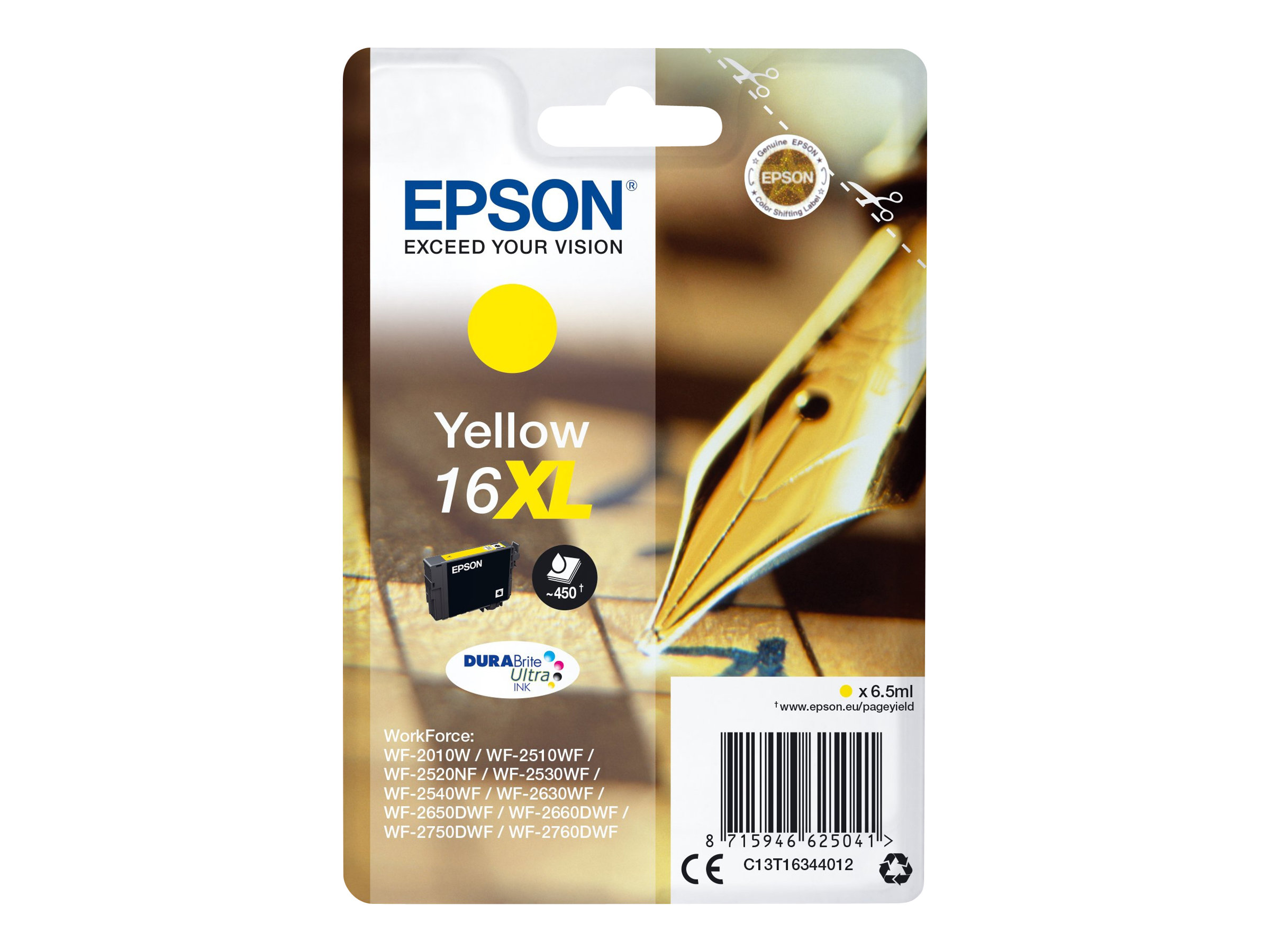 Epson Pen and crossword Singlepack Yellow 16XL DURABrite Ultra Ink