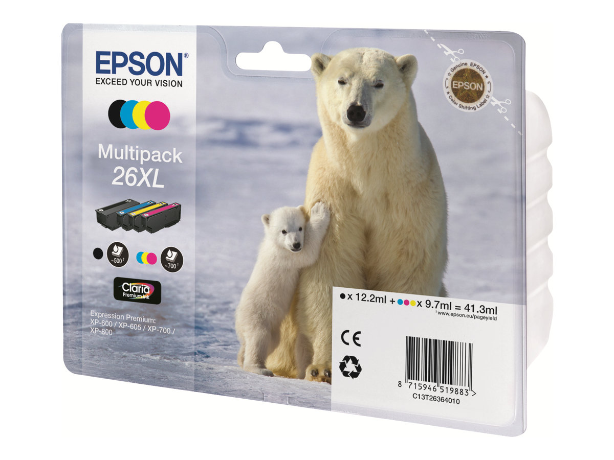 Epson Polar bear Multipack 4-colours 26XL Claria Premium Ink