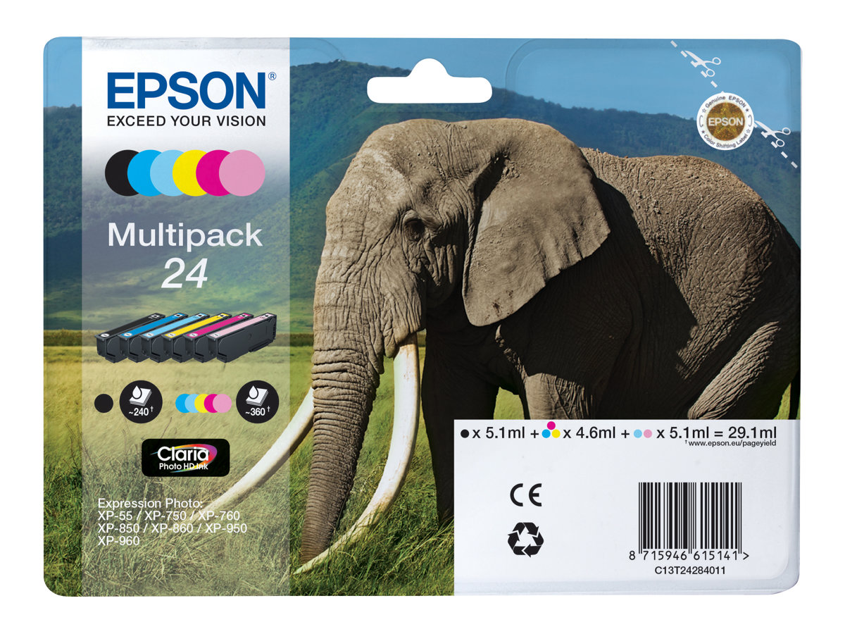 Epson Elephant Multipack 6-colours 24 Claria Photo HD Ink