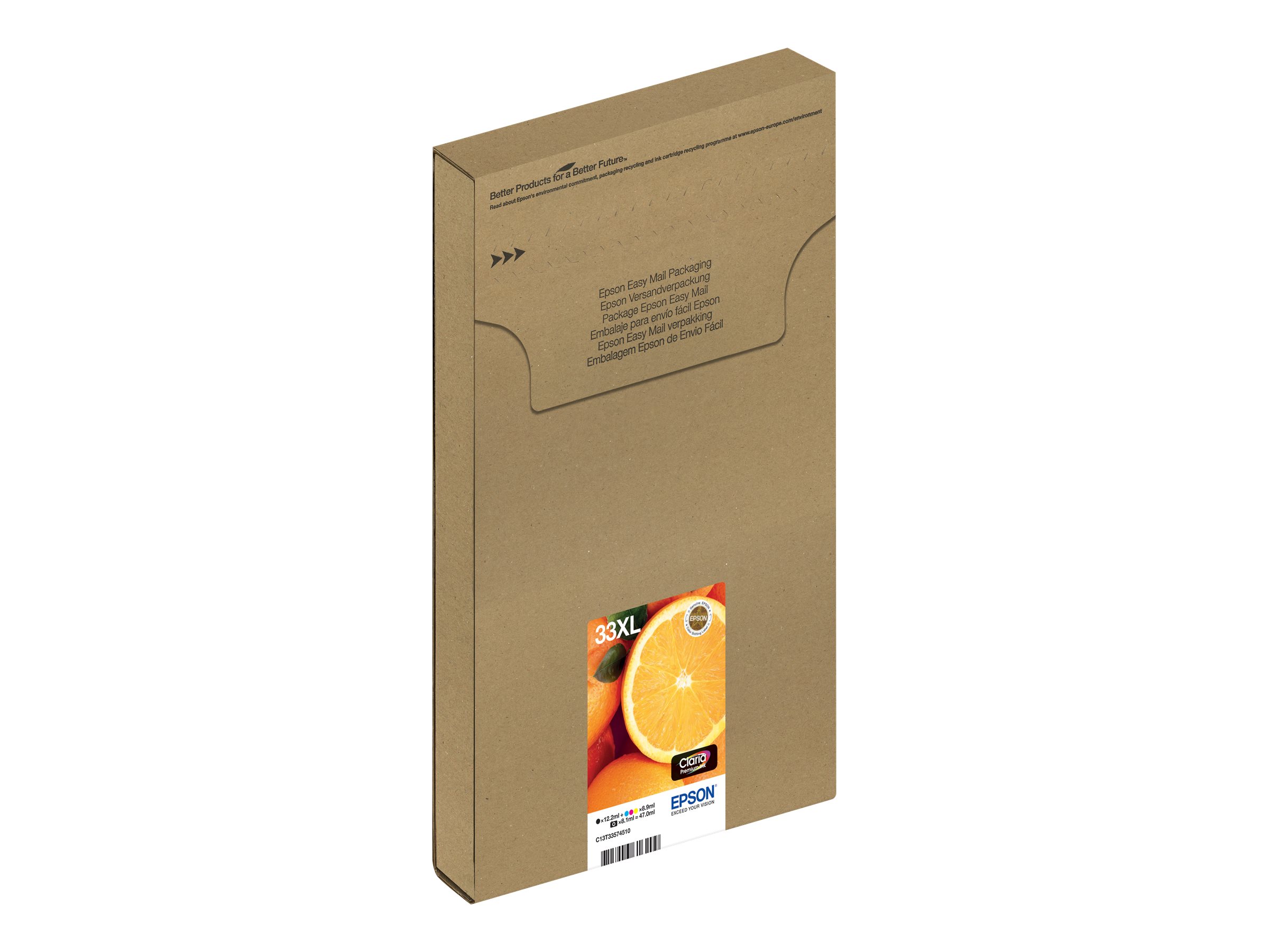 Ink/33XL Oranges 8.9ml CMYPk 12.2ml BK