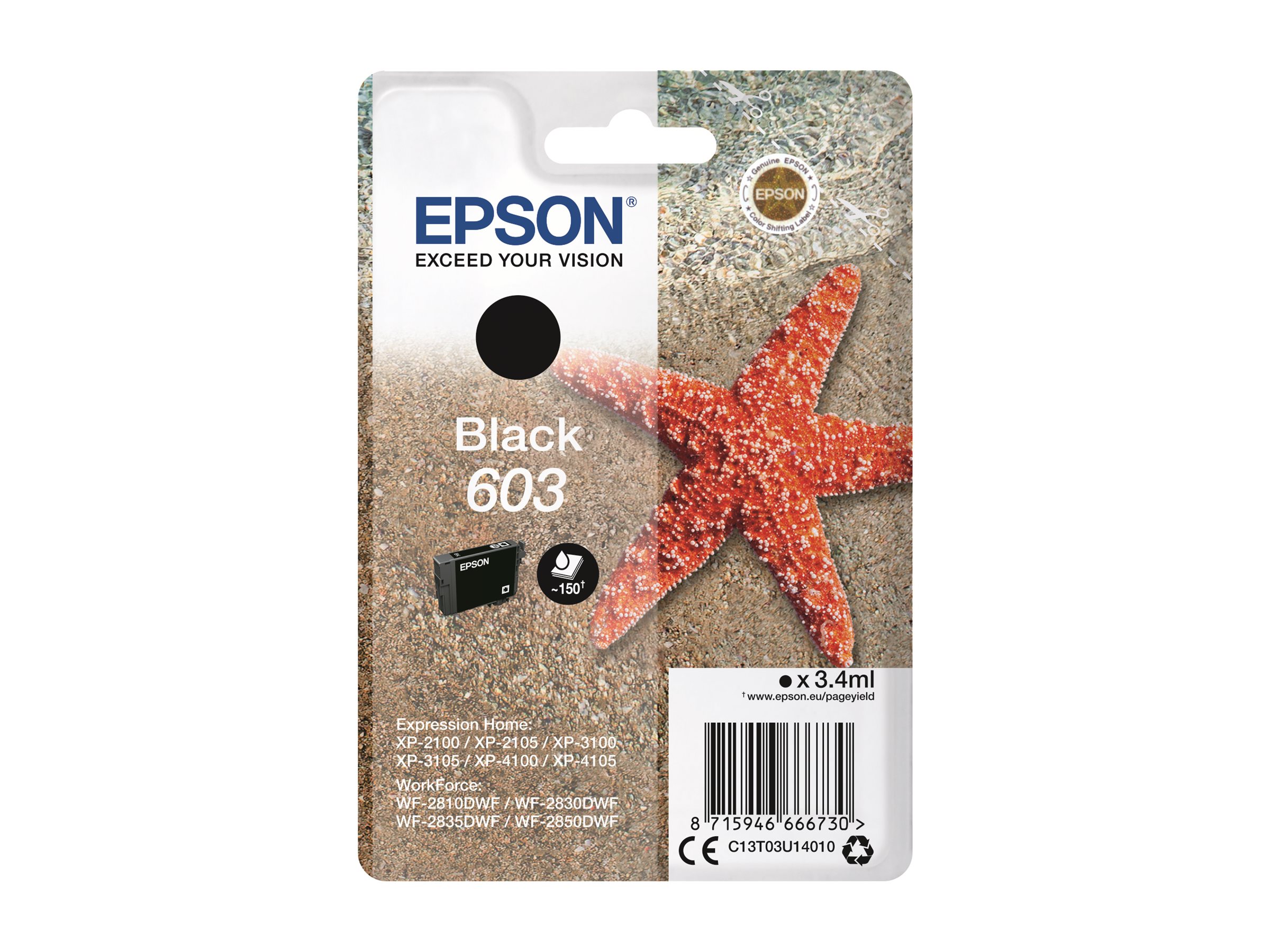Epson C13T03U14020 ink cartridge 1 pc(s) Original Standard Yield Black