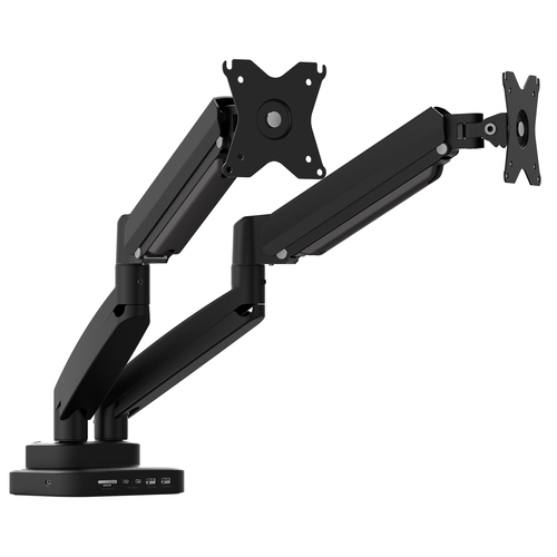 J5 Ergonomic Dual-Monitor Mount With Docking Station
