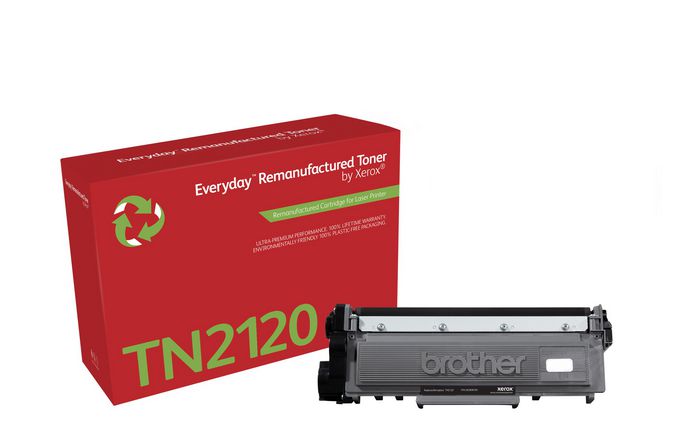Xerox Black toner cartridge. Equivalent to Brother TN2120. Compatible with Brother DCP-7030/7040/7045W, HL-2140/HL-2150N/HL-2170W, MFC-7320/7340/7440N/7840W