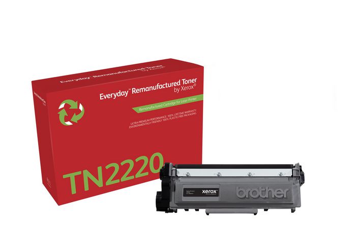 Xerox Black toner cartridge. Equivalent to Brother TN2220. Compatible with Brother DCP-7060D, DCP-7065DN, HL-2240/HL-2240D, HL-2250DN, HL-2270DW, MFC-7360N/7460DN/7860DW