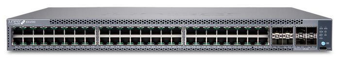 Juniper EX4100-48P, 188 Gbps (unidirectional)/376 Gbps (bidirectional), 1.7 GHz ARM, 48-port 10/100/1000BASE-T