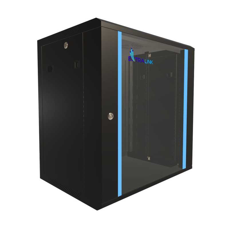 Extralink 12U 600x450 Black | Rack cabinet | wall mounted