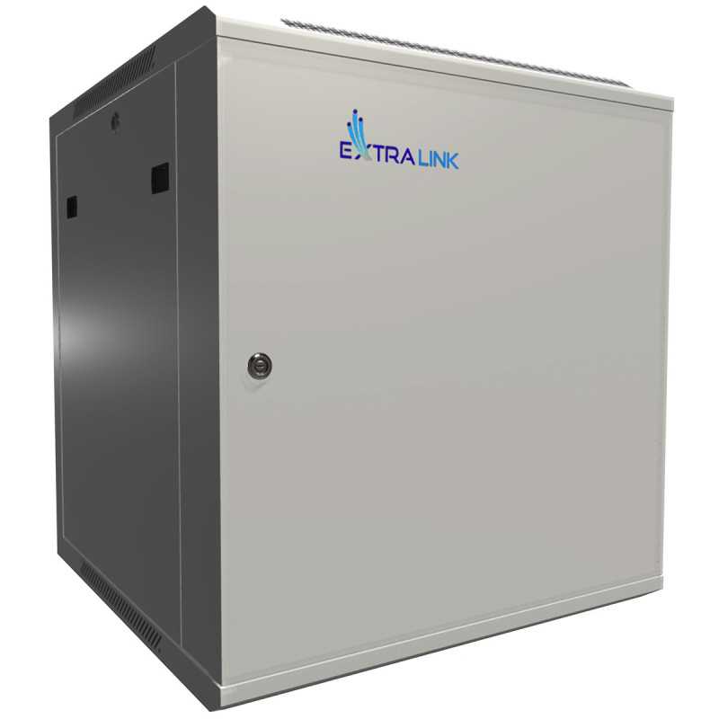 Extralink 12U 600x600 ASP Gray | Rack cabinet | mounted on the wall, solid sheet metal door