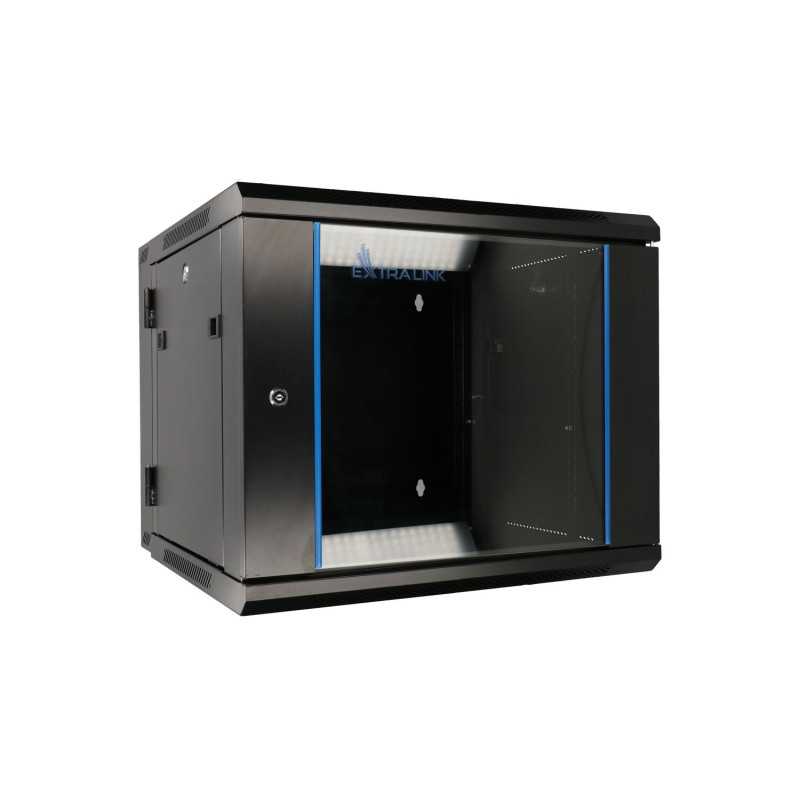 Extralink 12U 600x600 AZH Black | Rack cabinet | wall-mounted, two-section
