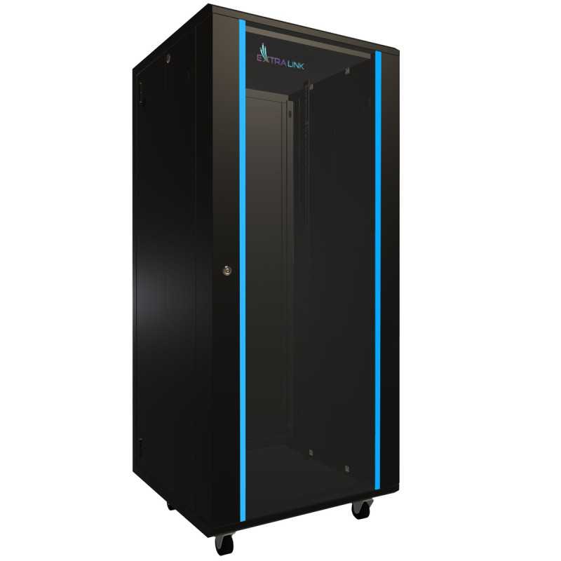 Extralink 27U 600x600 Black | Rack cabinet | standing