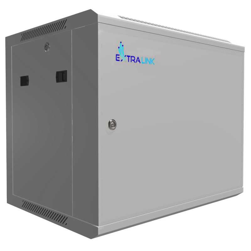 Extralink 9U 600x450 ASP Gray | Rack cabinet | mounted on the wall, solid sheet metal door