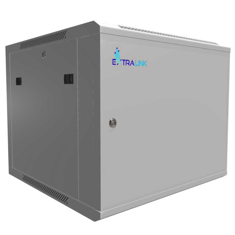 Extralink 9U 600x600 ASP Gray | Rack cabinet | mounted on the wall, solid sheet metal door