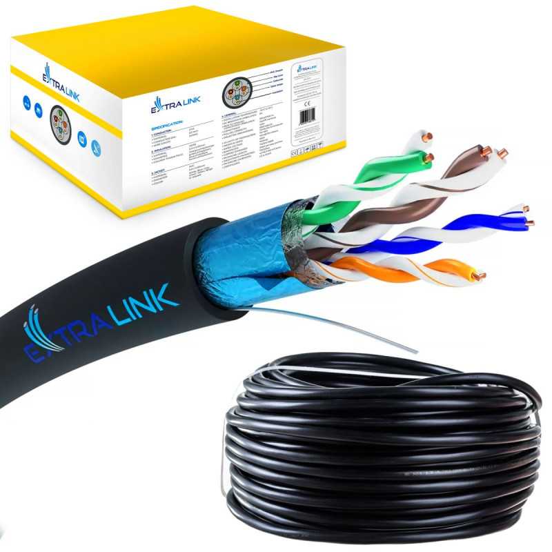 Extralink CAT5E FTP (F/UTP) V2 External | Twisted pair network cable | 305M