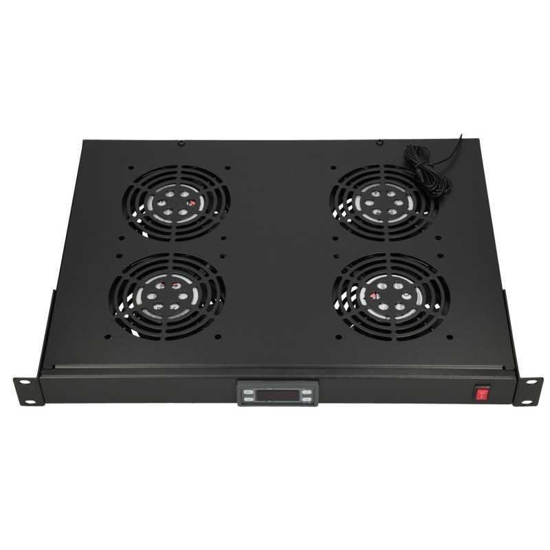 Extralink | Fan panel | 19", 4 fans, for standing cabinets, with thermostat