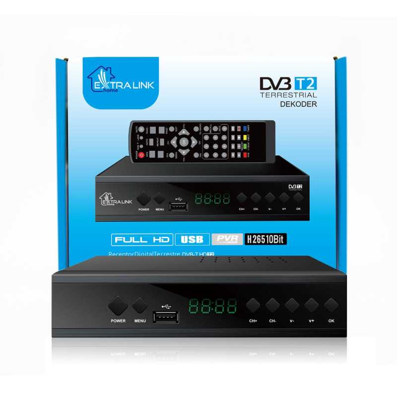 Extralink Home Tuner Dekoder DVB-T2 TV Naziemnej H.265 HEVC FULL HD USB HDMI + Pilot