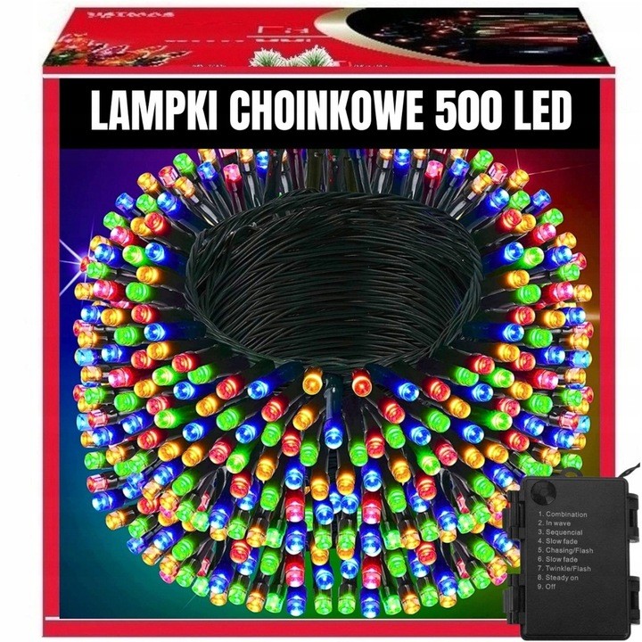 EXTRALINK LAMPKI CHOINKOWE SWIATECZNE 500LED ZEWNETRZNE WEWNETRZNE BIALE ZIMNE 32,7M