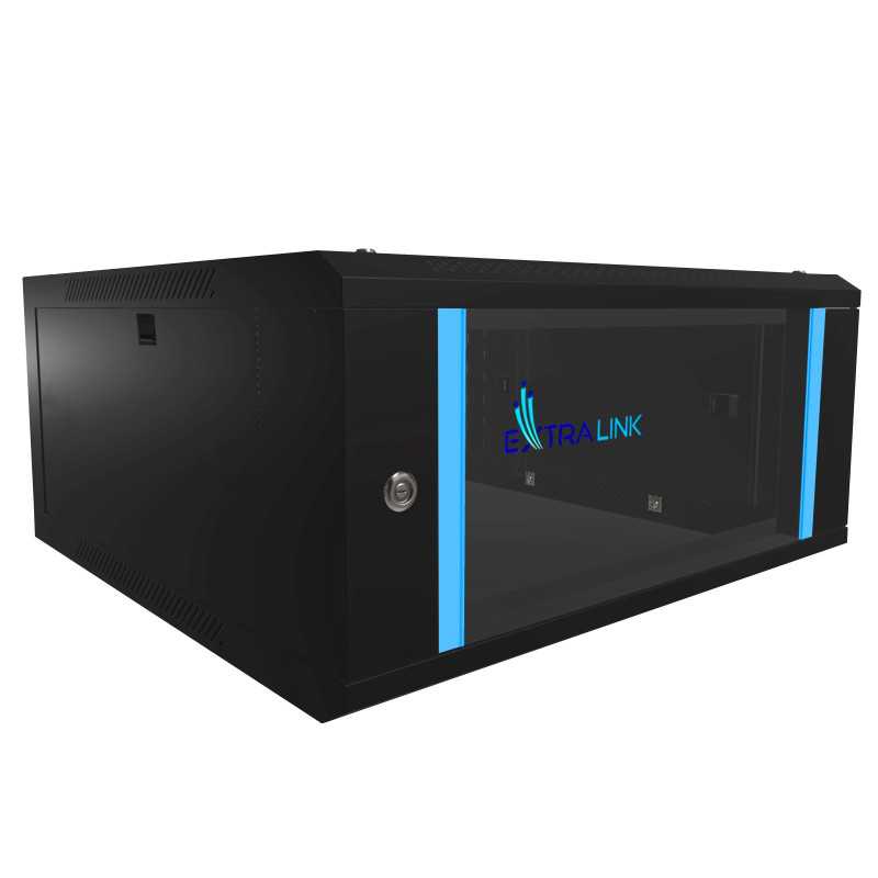 Extralink Lite 4U 530x400 Black | Rack cabinet | wall-mounted, shelf included