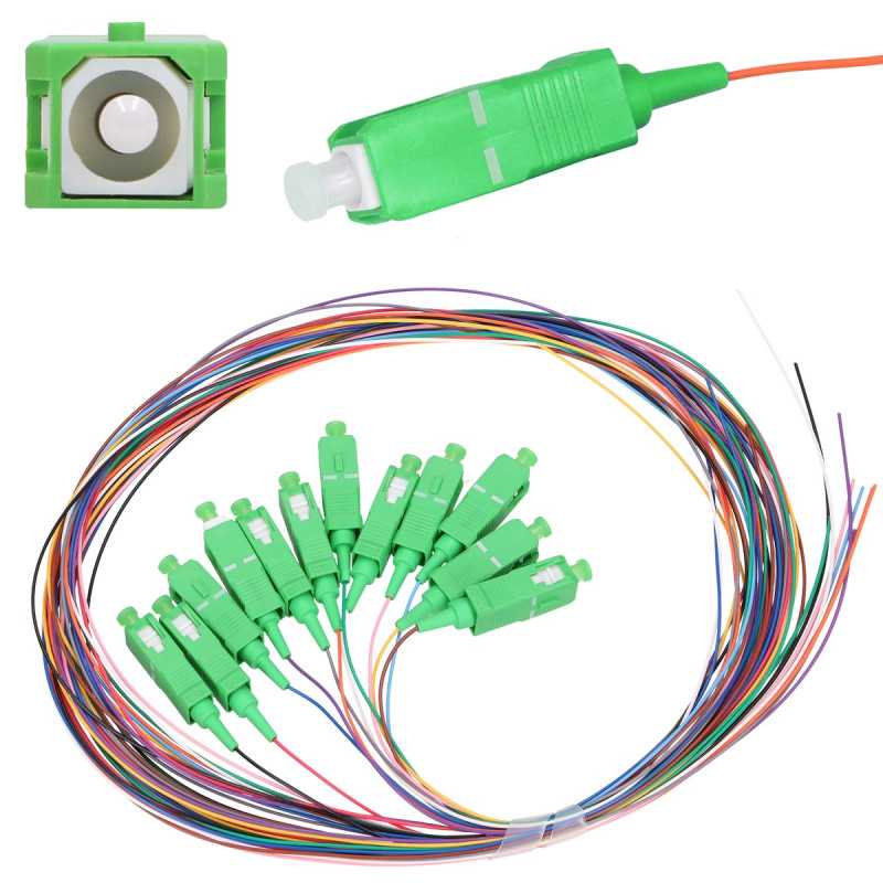 Extralink SC/APC | Pigtail set | Singlemode, 900um, G.657A1, 1.5m, 12 pieces, 12 colors