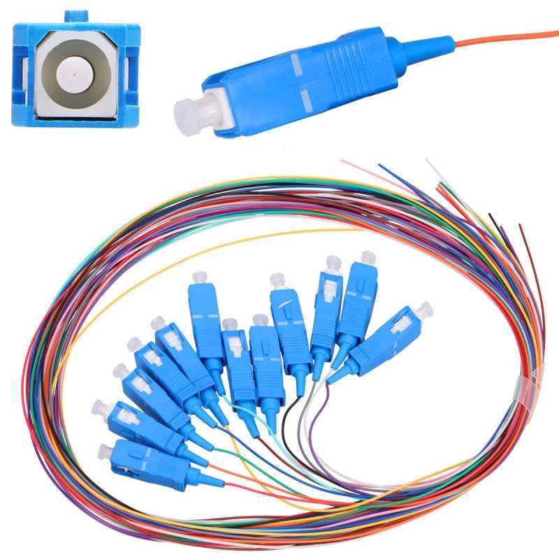 Extralink SC/UPC | Pigtail set | Singlemode, 900um, G.652D, 1.5m, 12 pieces, 12 colors