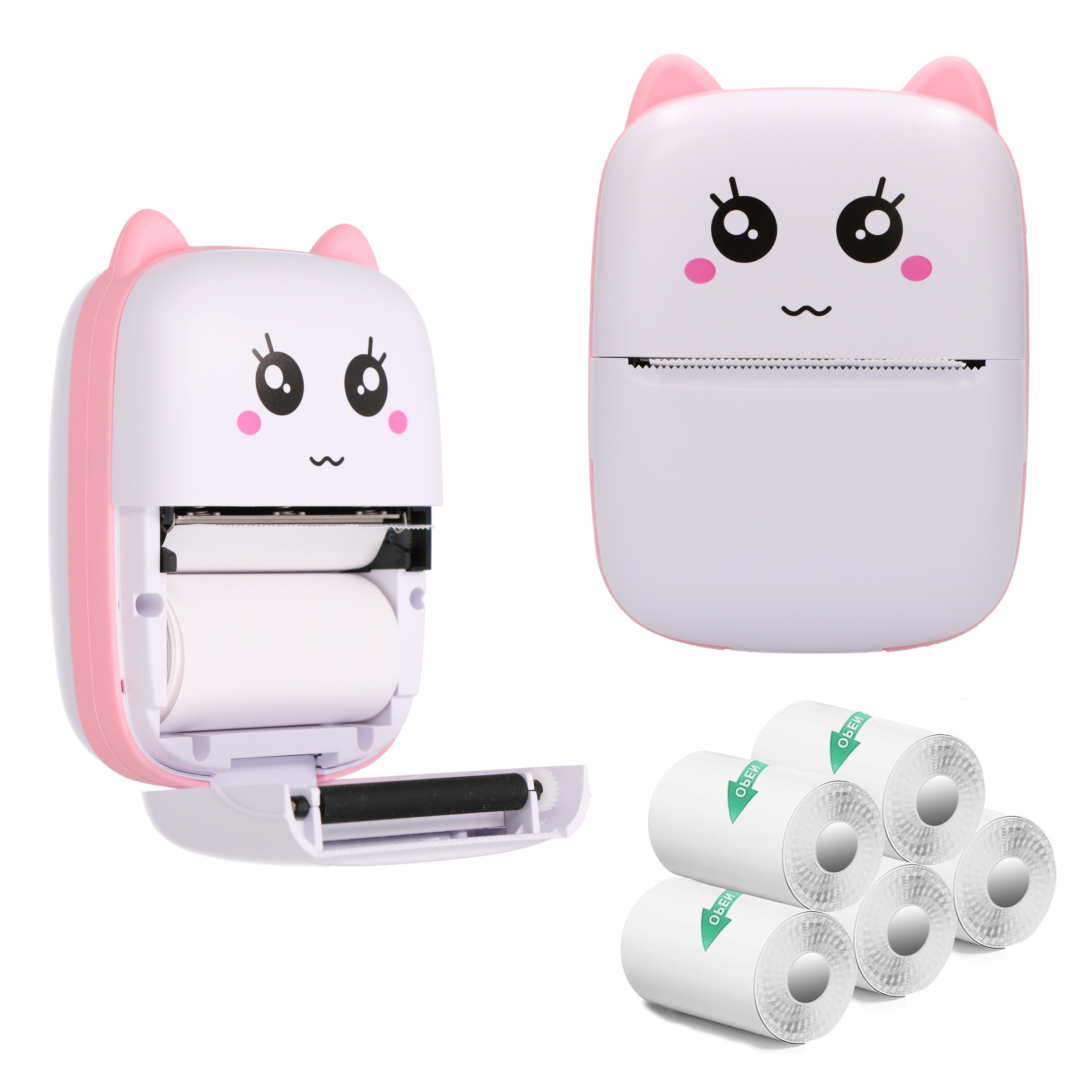 EXTRALINK EPP-001 PORTABLE MINI PRINTER PINK + PAPIER TERMICZNY SAMOPRZYLEPNY 5 SZT