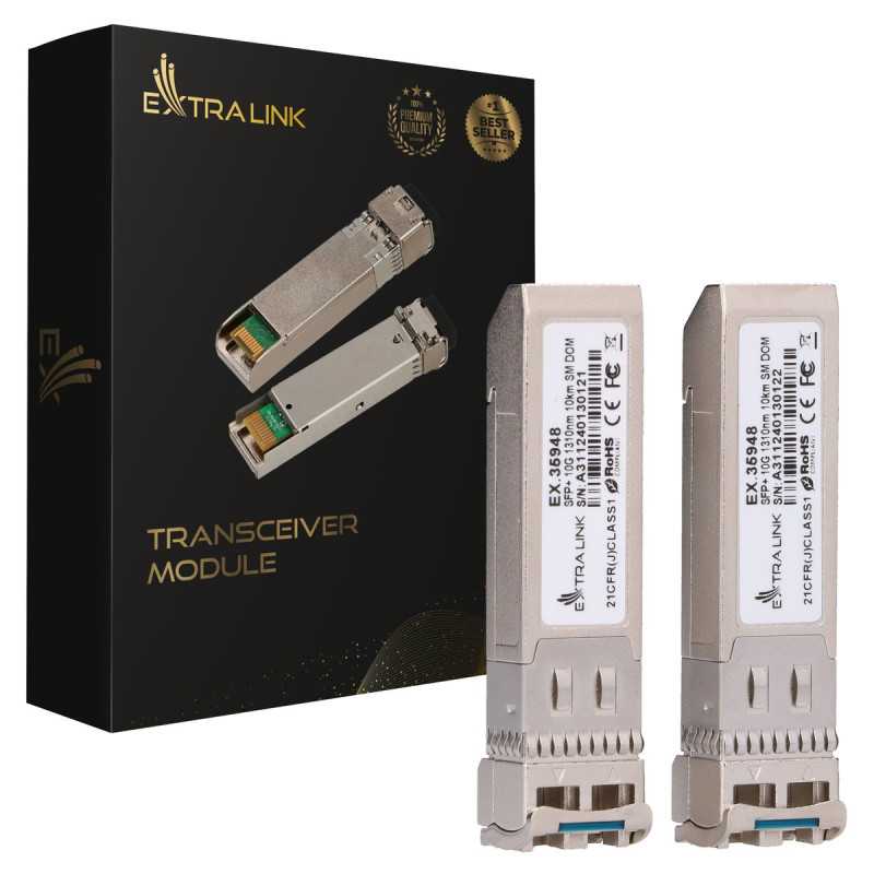 Extralink SFP+ 10G 2-pack | SFP+ module | 10Gbps, LC/UPC, 1310nm, 10km, single mode, DOM, dedicated for HP/ARUBA